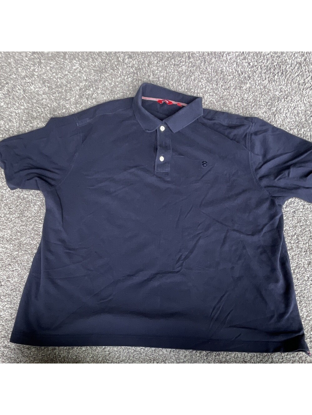 IZOD Men's 2XL Polo Navy Solid Short Sleeve Collared Knit Logo Button